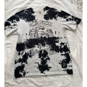 LI-NING Shirt Adult Size XLarge Black White Find Your Way Graphic Tee Mens Heavy
